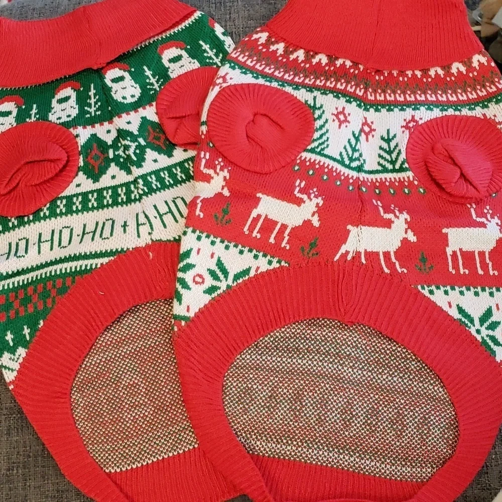 Pedgot 2 Pack Christmas Dog FairIsle Sweater Set Size Medium